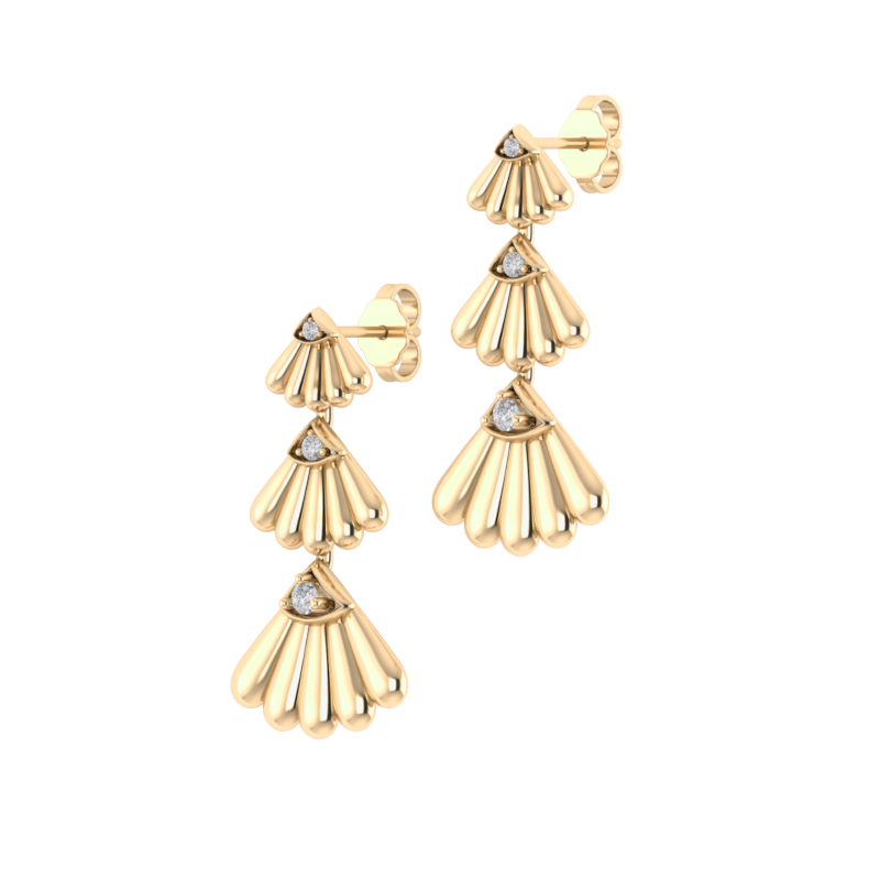 Anadara Triple Diamond Earrings