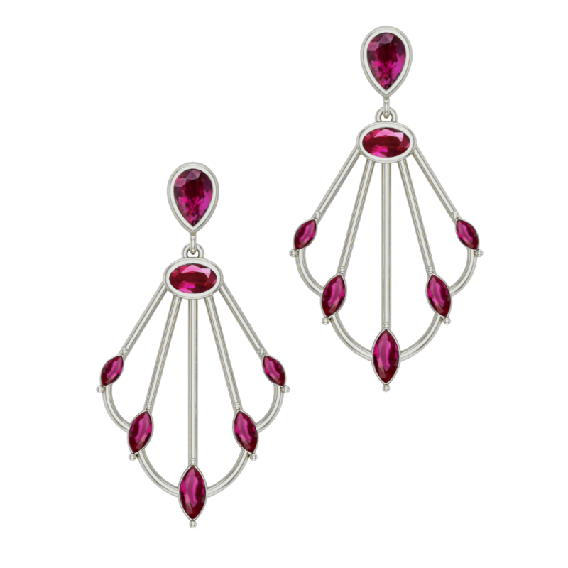 Sedna Rhodolite Scepter Earrings