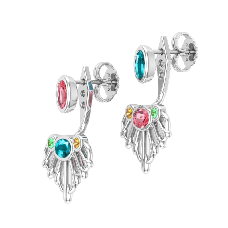 Sedna White Gold Tutti Frutti Earring Jackets