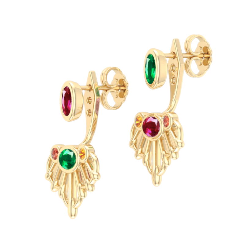 Sedna Yellow Gold Tutti Frutti Earring Jacket